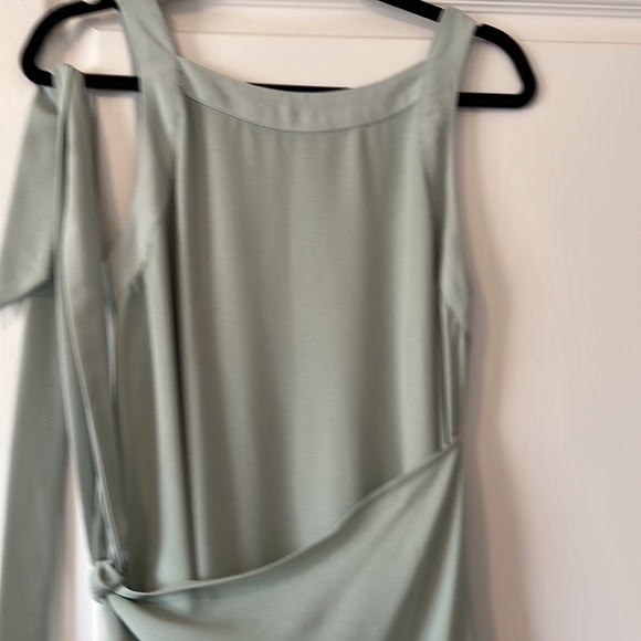 Simple sage green wrap around dress - Picture 2 of 2